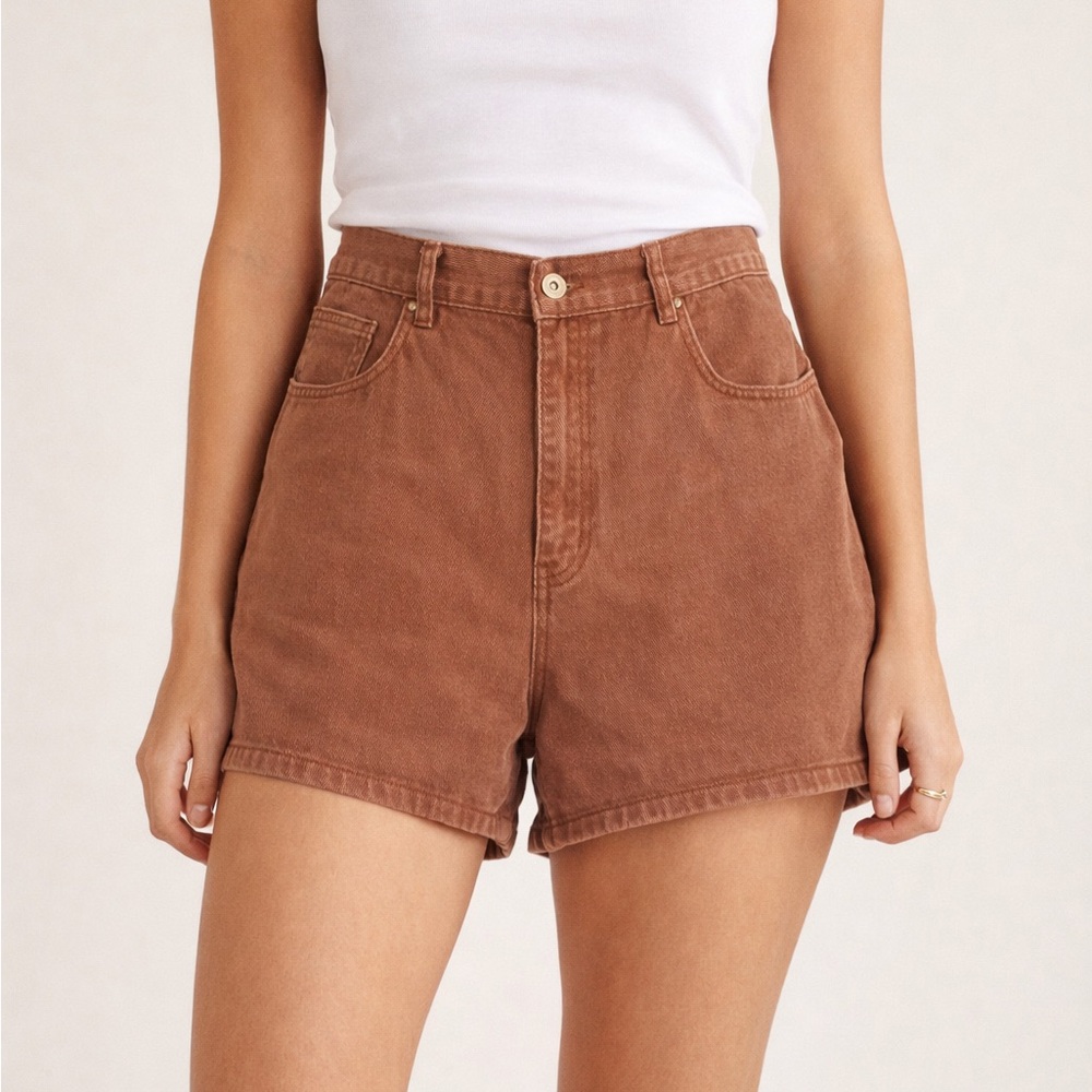Cotton On Brown High-Waisted A-Line Shorts | Size 10